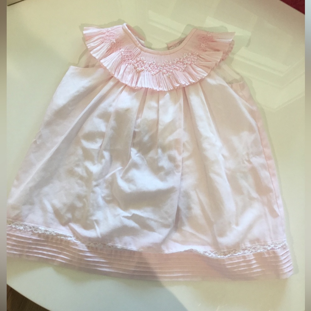 Pink Smocked Ruffled Baby Dress